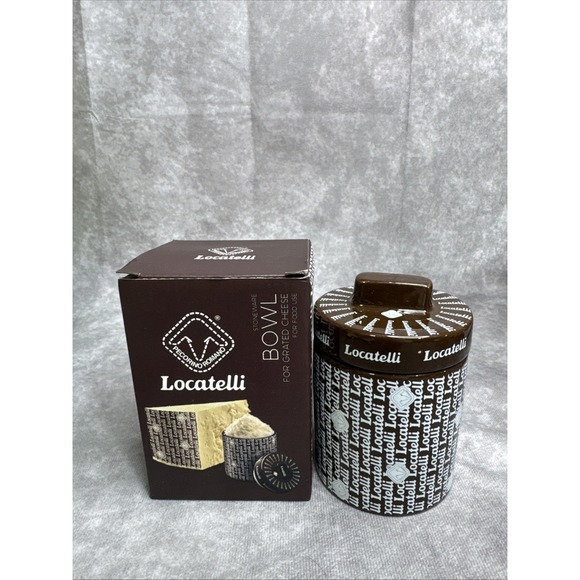 Other - Locatelli Stoneware Bowl Cheese Container Lid New‎ Ceramic